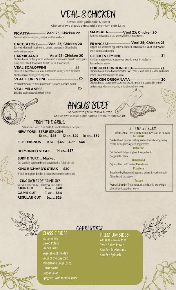 Capri By Mayamex Restaurant Menu image 1